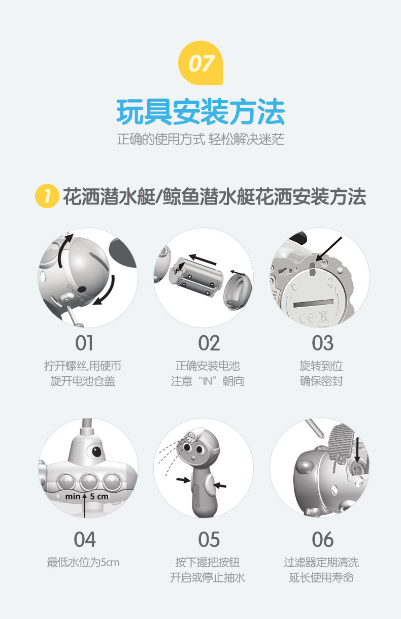 Игрушки для детского бассейна 幼奇多yookidoo宝宝洗澡玩具婴儿洗澡花洒浴室电动喷头戏水浴帽 Young Cheetos