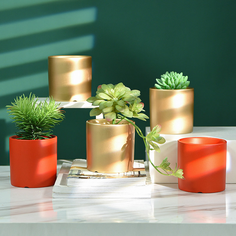 Multi-meat plant Private Breathable Ceramic Flower Pot Personality Minima Large Caliber Special Price Creative Balcony Decoration