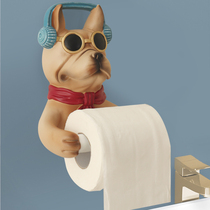 Cartoon Creativity Dog Toilet Paper Towel Box Toilet Paper Roll Machine Wall-mounted Toilet Paper Barrel Shelve free hanging wall