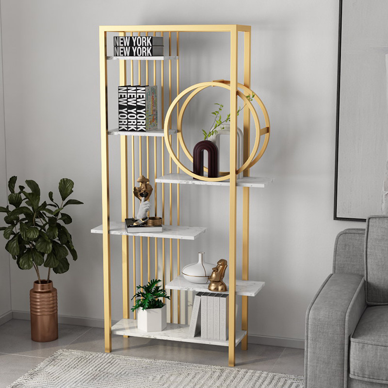 Nordic Iron Art Shelf Living Room Containing Partition Multilayer Display Shelving Brief Modern Office Landing Bookshelves