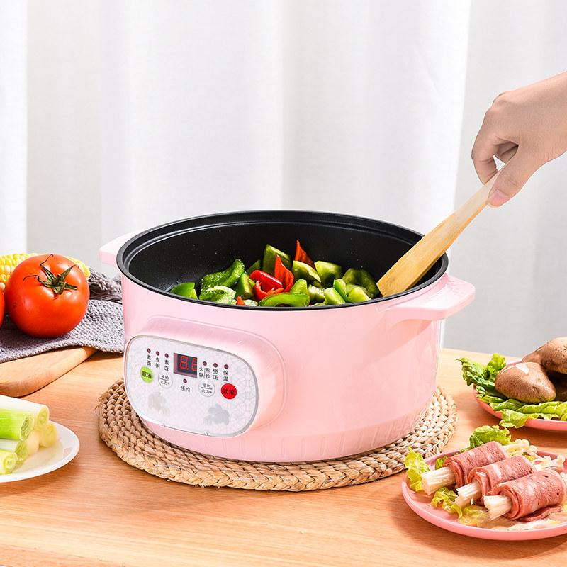 Electric hot pot multi-function electric cooking pot student dorm single-person hot pot cooking steamed bread steamed steamed bread cooking cooker