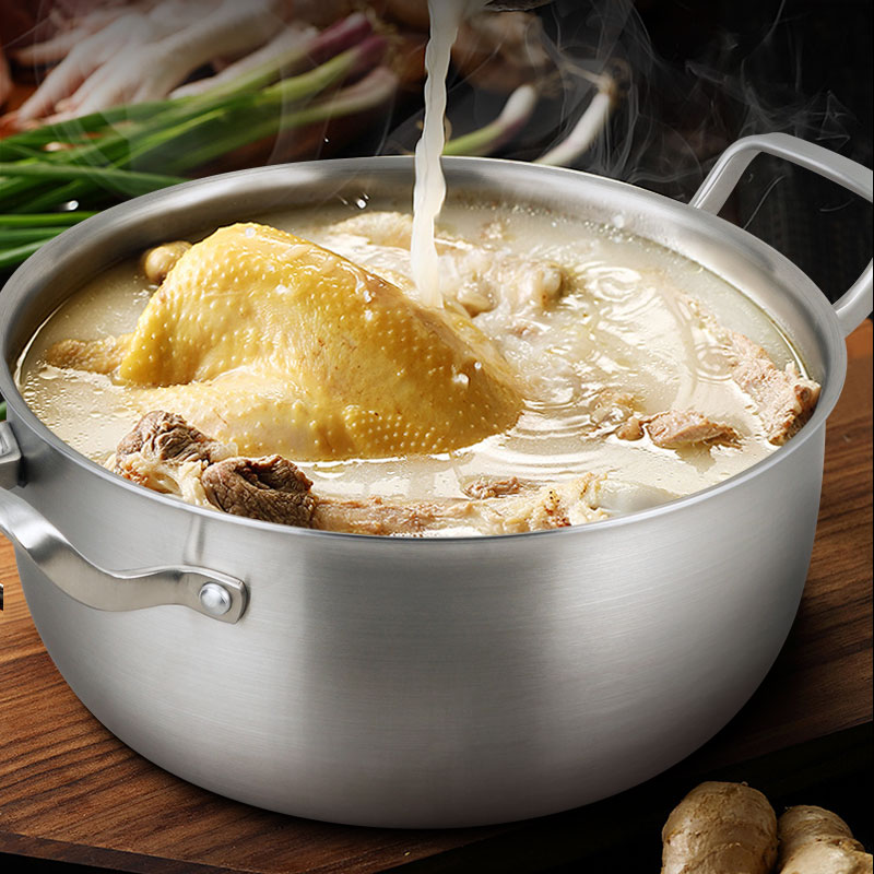 Philharmonie stockpot 304 stainless steel thickened no-coated stew soup saucepan oven universal small hot pot saucepan