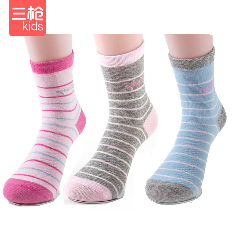 三枪 春秋款 儿童棉袜子 3双 天猫优惠券折后￥19.9包邮（￥49.9-30）男女童多款