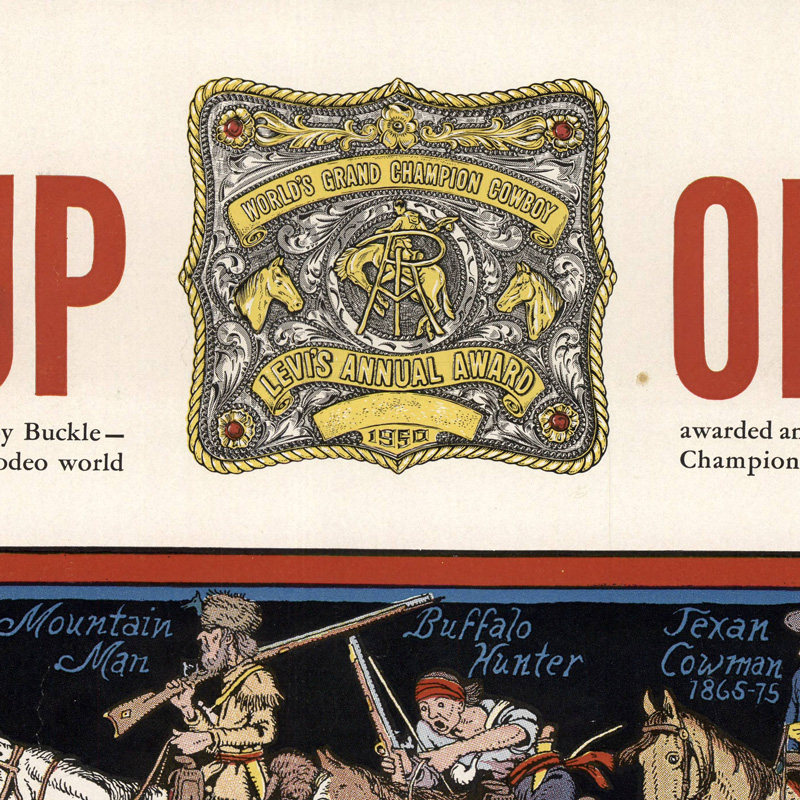 Jo Mora. Evolution of the Cowboy. 1970年版的李维斯Levi's 广告