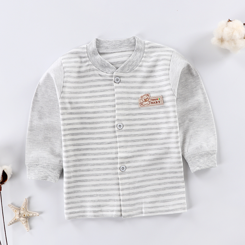 Bé áo mùa thu cardigan bông cậu bé nhỏ cô gái nhấn bông màu đồ lót đáy trên đồ ngủ bé cardigan 0-4 tuổi 3.