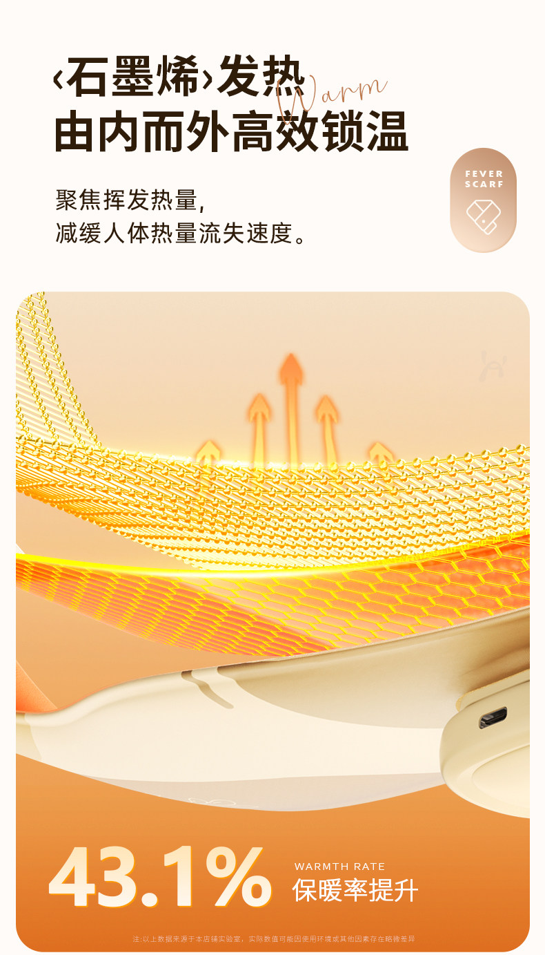 【中国直邮】 爱生活 热敷暖颈贴 护颈舒缓颈部 可充电围脖 保暖石墨烯自发热恒温加热 弥粉