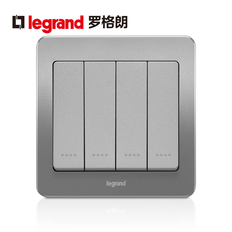 TCL Legrand panel home quad double cut 4 open four position four open double cut switch 86 type silver gray