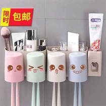 Toothbrushing plateau Coupe de la bouche Rinse Tooth Cup Family Suit Parent-enfant Toiletries Cup Toothbrushes Shelf European Style Wall-mounted Home