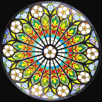 Stained glass screen glass painting aisle ceiling entry partition aisle door double-layer tempered art decoration entrance