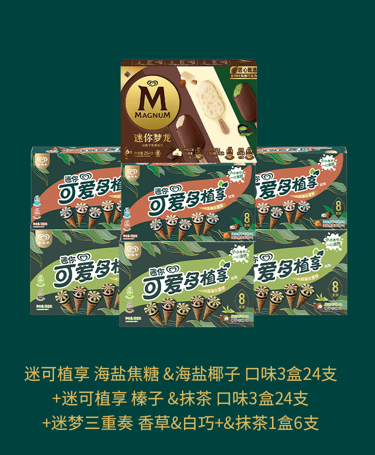 和路雪 迷你可爱多甜筒+迷你梦龙 54支 图1
