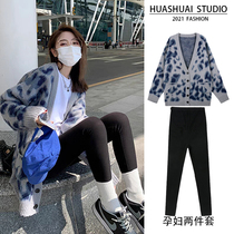 Pregnant Women Autumn Winter Clothing Out Fashion Nets Red Pregnant Women Suit Boomers Loose Casual Sweater Spring Autumn Season New Blouses