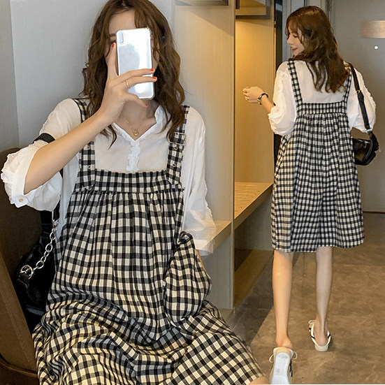 Pregnant woman holding baby pants summer thin pregnant women dress summer suit red short sleeve tops high-Han edition fashion two pieces