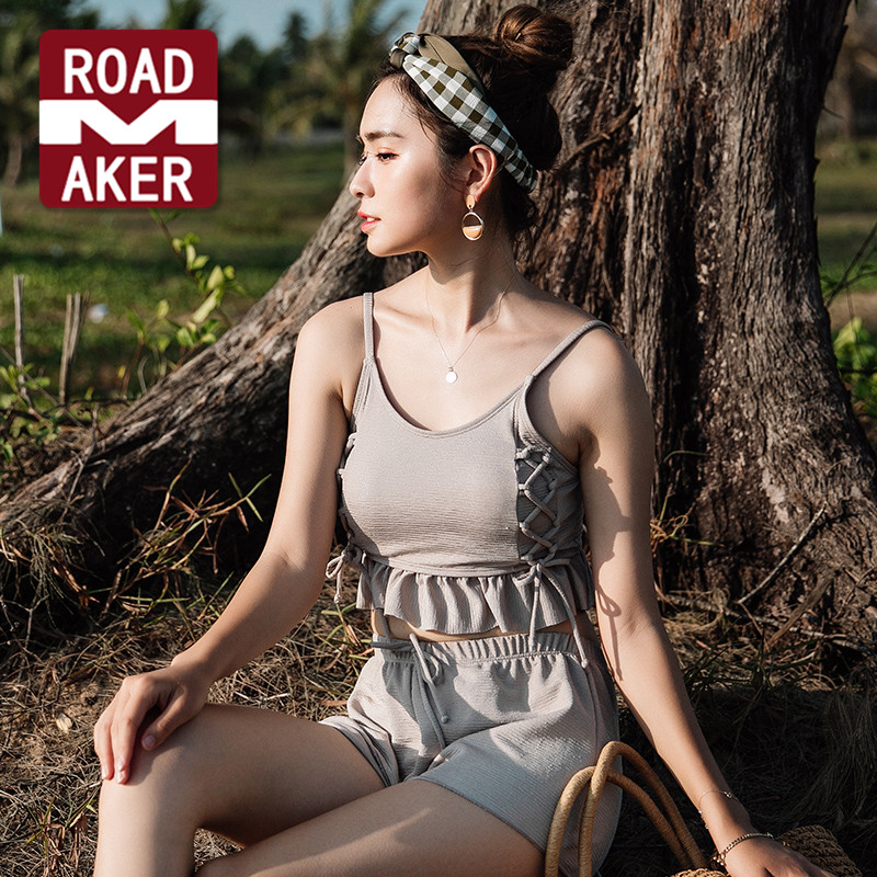 rhodes mei ke new bathing suit small chest gathered zhe du thin conservative fresh small fragrant sexy swimwear female