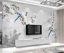 Bamboo Wood Fiberboard Guard Wall New Chinese Workers Pens Flowers Birds 8D TV Background Wall Board Painting Integrated Board Wall Living-room Frescoes