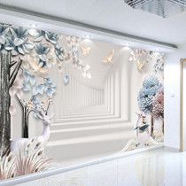 TV high light background wall Stereo sofa bedroom Bedroom Wall Wall plate European style net red elk Nordic bamboo and wood fiberboard