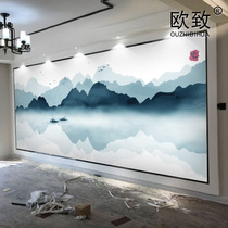3d TV background guard wall panel 5d living-room film and TV high light painting book house water ink landscape painting custom bamboo and wood fiber board