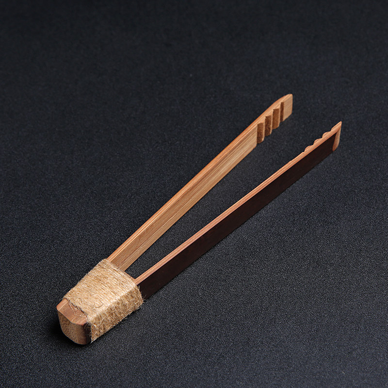 Yellow bamboo tea clip bamboo tea cup clip natural bamboo clip kung fu tea set cup tweezers tea ceremony six gentleman accessories