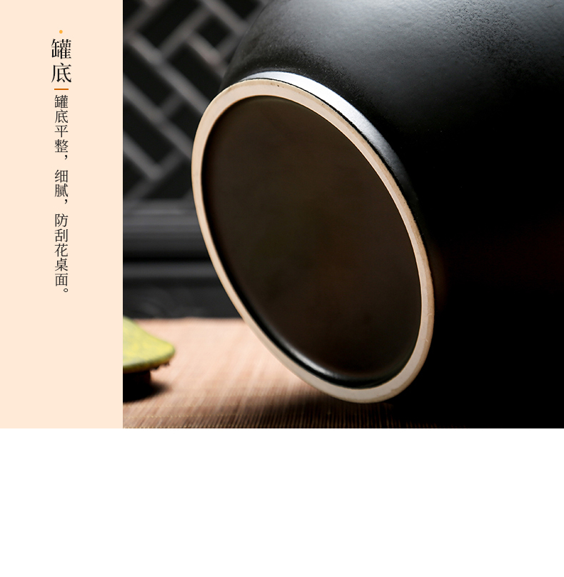 Retro up ceramic tea packing box pu 'er tea caddy fixings bucket number happens detong tea warehouse decoration POTS