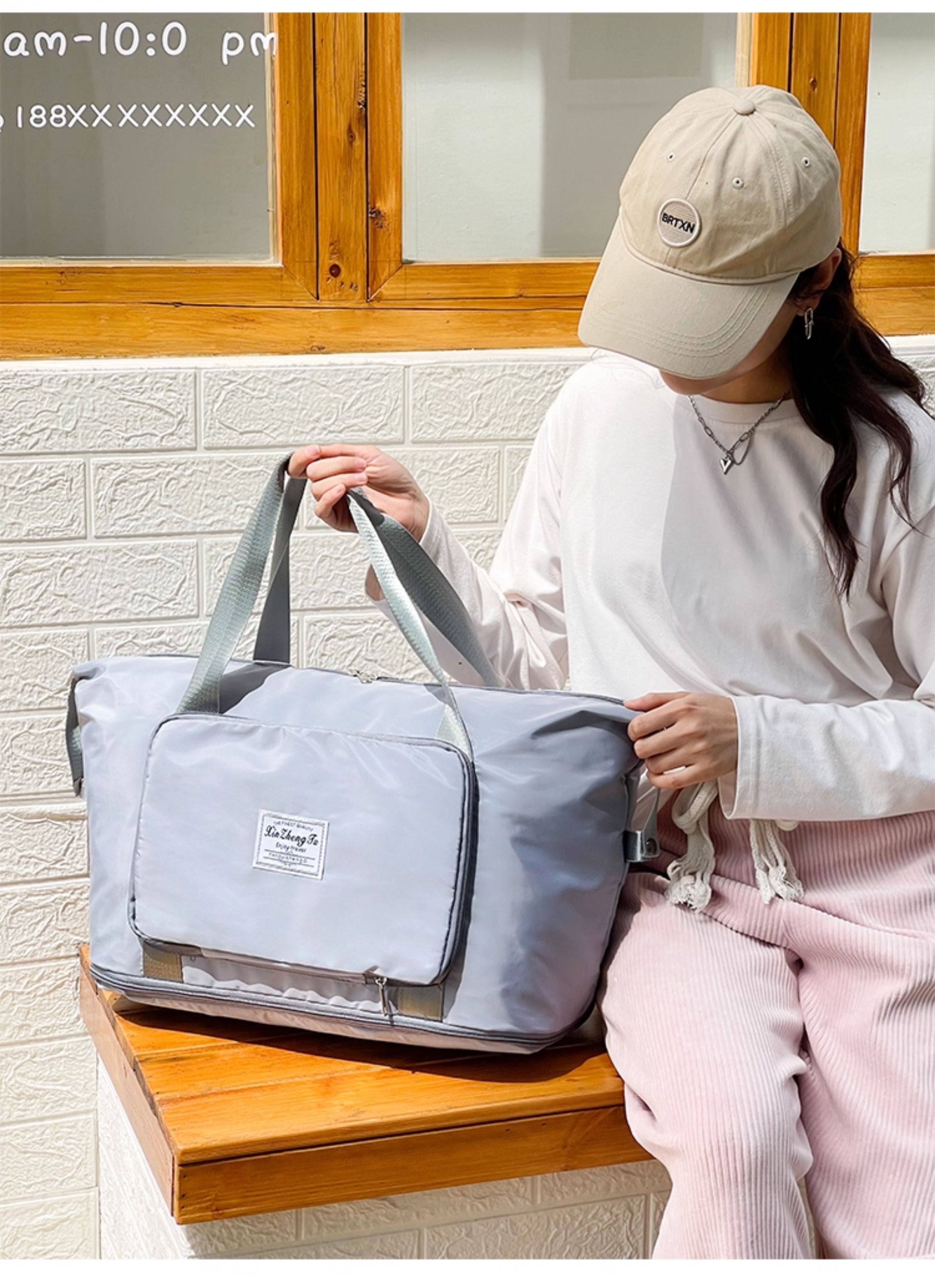 Maternity Special for Maternity Cosmetics Bag Large Capacity Lightweight Short Distance Folding Travel Bag Satchel Luggage Bag for Children — 21