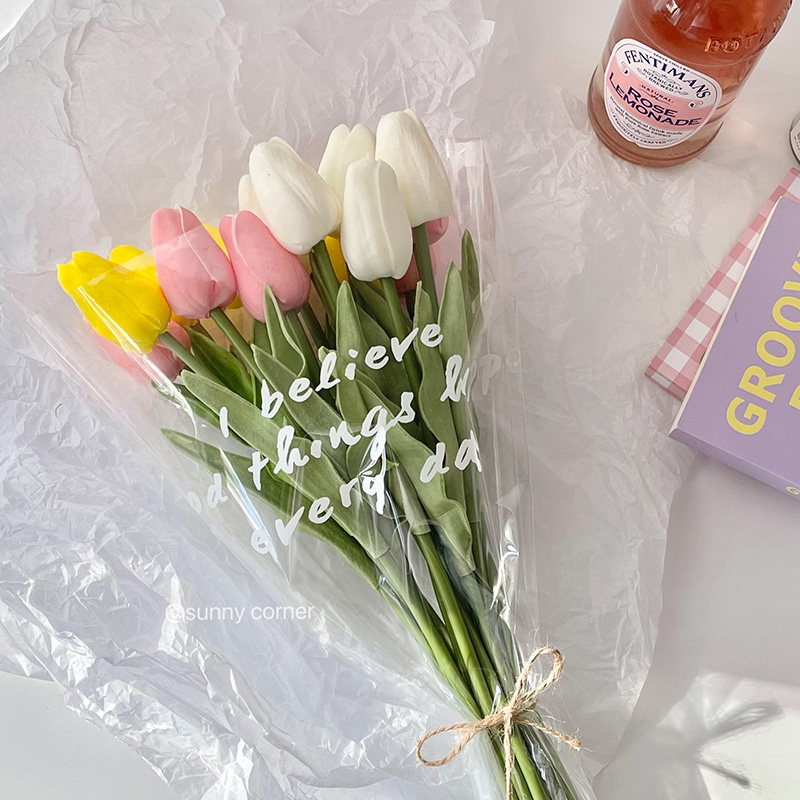 Tulip artificial flower fake flower ins wind picnic photo props living room decoration decoration high-end bouquet decoration