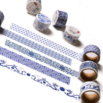 Kindergarten classical Chinese style blue and white tape blackboard border ring creative handmade school wall decoration decorative lace adhesive strip