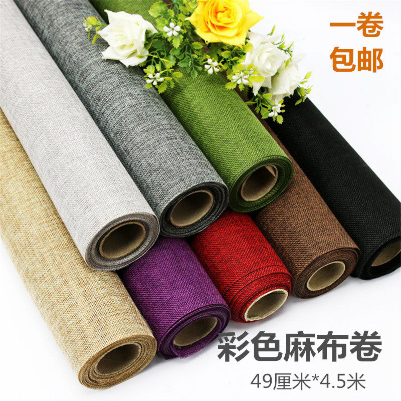 Retro Color Hemp Cloth Rolls Nursery Wall Mesh Shoot Background Decoration Handmade DIY Huan-Ring Creative Theme Placement