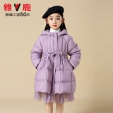 Зимний детский пуховик, наряд маленькой принцессы, средней длины, увеличенная толщина, подходит для подростков