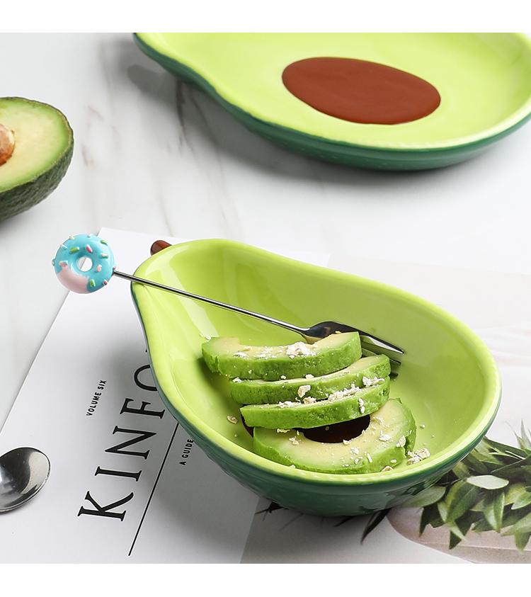 Ins and lovely but avocado ceramic disc household fruit salad of dish of all the creative special - shaped plate small dishes