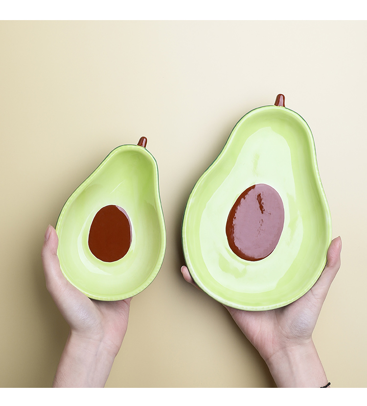 Ins and lovely but avocado ceramic disc household fruit salad of dish of all the creative special - shaped plate small dishes