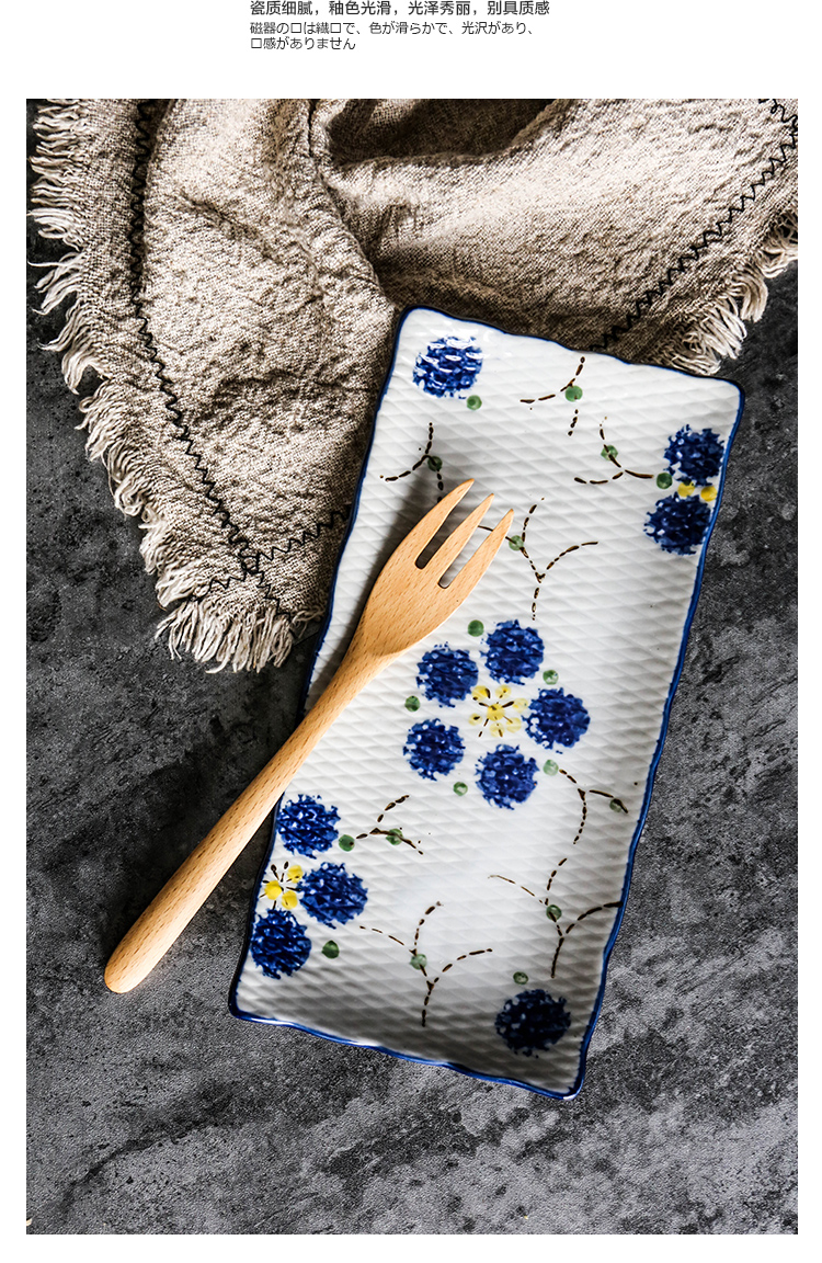 Japanese creative salmon sushi platter ceramic tableware plates rectangular snacks. The Dish food Dish of household
