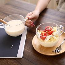 Design sense cup Large capacity big belly milk tea cup with a couple of cute tempered glass coffee cup household cow