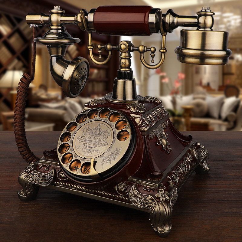 European-style antique telephone home retro office landline old-fashioned creative turntable fashion telephone wireless card