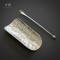Handmade hammered copper tea Zen Kung Fu tea accessories Tea appreciation tea Lotus tea steak teaspoon Silver tea ceremony zero match