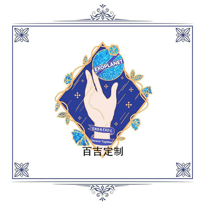 Design drawing of star medal cartoon animation peripheral brooch metal badge