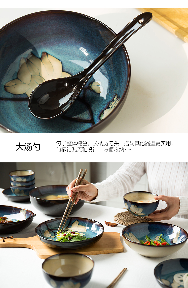 Demand to use with Japanese retro creative 6/8/9 inch bowl bowl dish dish plate oven ceramic tableware