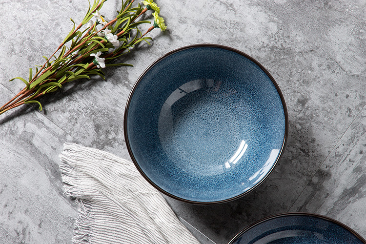 Ceramic bowl household Japanese restore ancient ways of creative move large 7.5 inch soup bowl noodles salad bowl microwave tableware