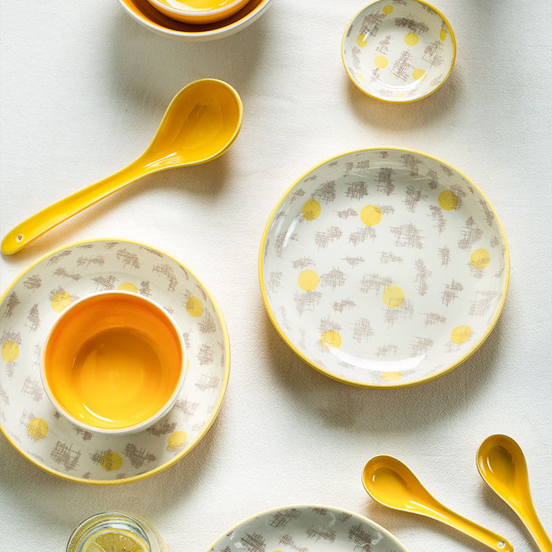 Job home Japanese individuality creative rice bowls rainbow such use salad bowl of soup bowl dish dish plate composite ceramic tableware
