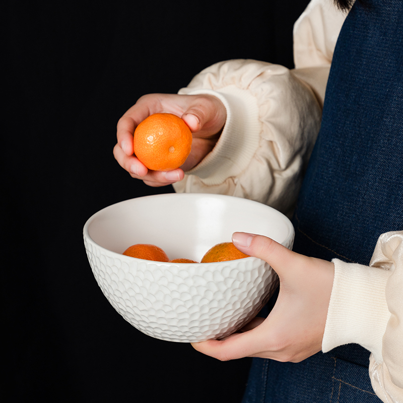 Salad bowl individual creative household Nordic white noodles in soup bowl dessert to use microwave special export ceramic tableware
