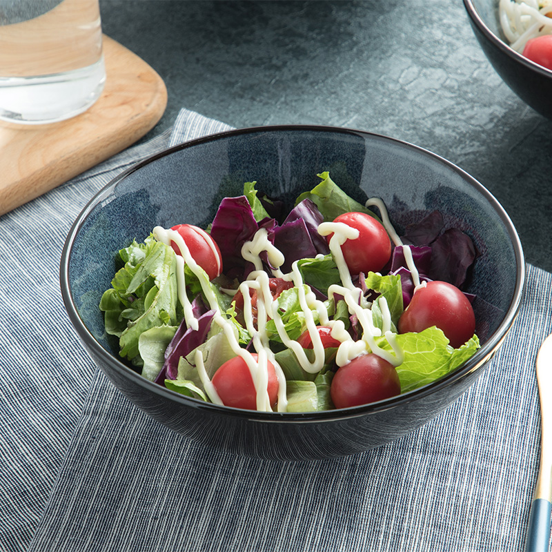 Ceramic bowl household Japanese restore ancient ways of creative move large 7.5 inch soup bowl noodles salad bowl microwave tableware