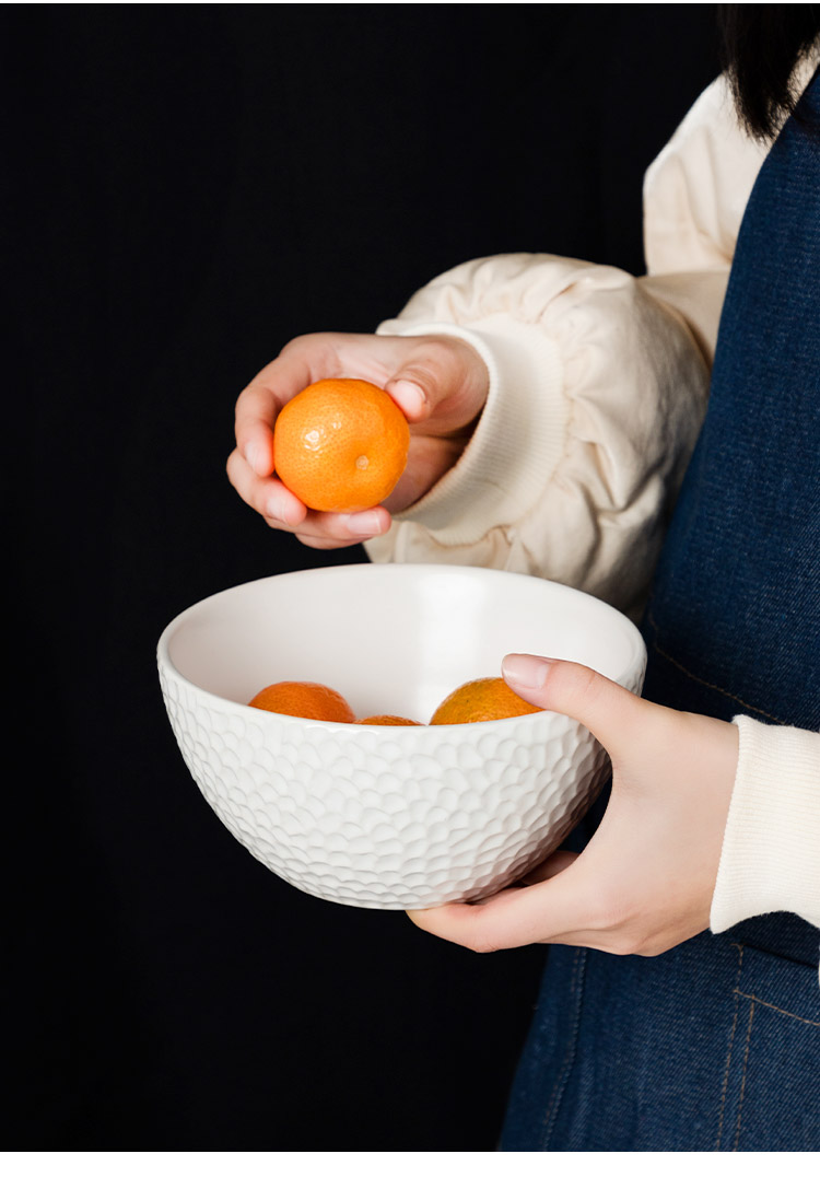 Salad bowl individual creative household Nordic white noodles in soup bowl dessert to use microwave special export ceramic tableware