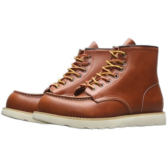 Fenghuo ເຮັດດ້ວຍມື CHEKBIRD/Red Bird lace-up high-top men's retro motor boots 875 work boots Martin