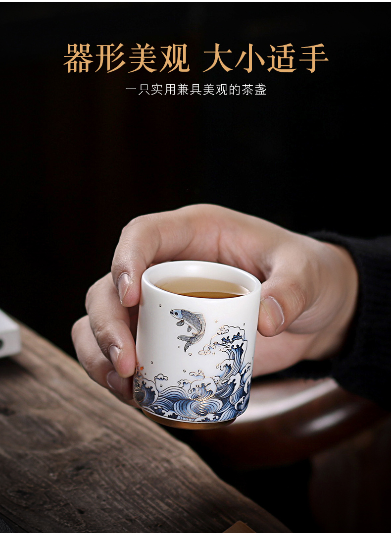 Ceramic cups sample tea cup cup fragrance - smelling CPU master cup pure manual boss tea cups of jade cup, small cup