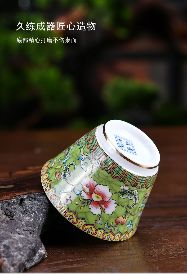 Ceramic cups kung fu tea cups a single small cup sample tea cup colored enamel hat to fullness tea cup, master cup