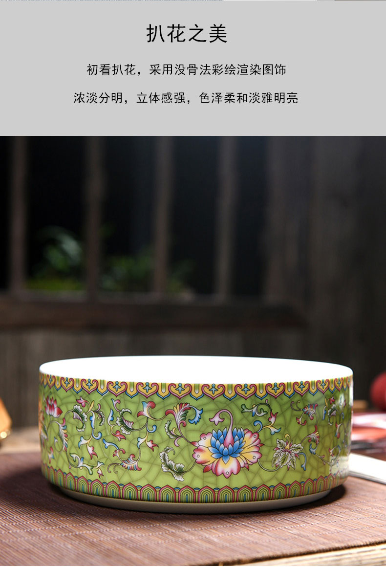 Ceramic tea wash to household small cup of water, after the wash colored enamel tea wash to XiCha suit water wash pot of tea to wash basin, small tea to wash