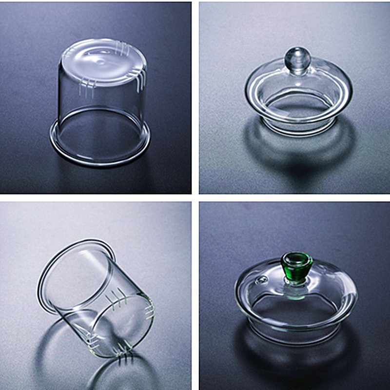 Glass flower teapot lid inner container shallow pot inner container lid golden feather pot green feather pot lid inner container tea leakage accessories