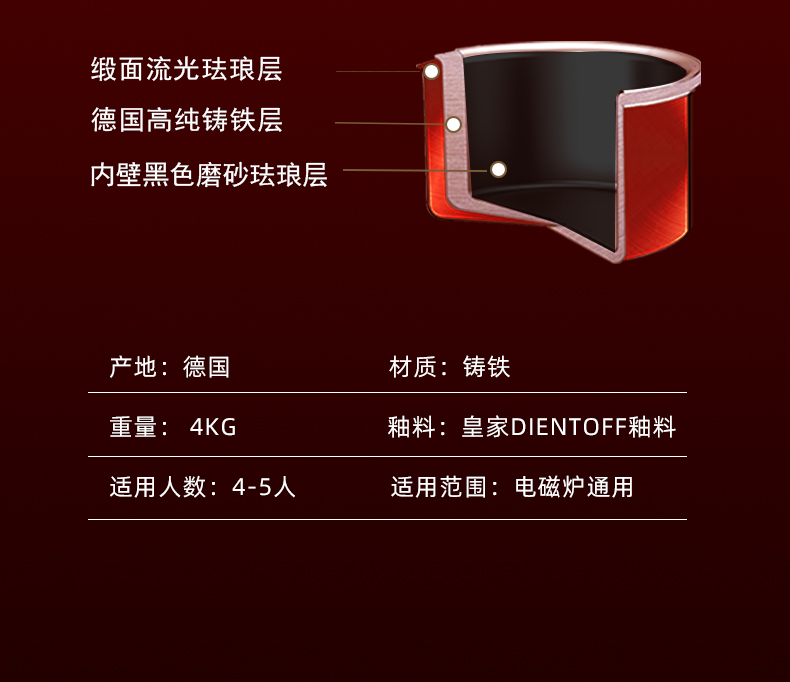 德国 韦诺森 Velosan 超高颜值 珐琅铸铁锅 24cm/3.8L 图11