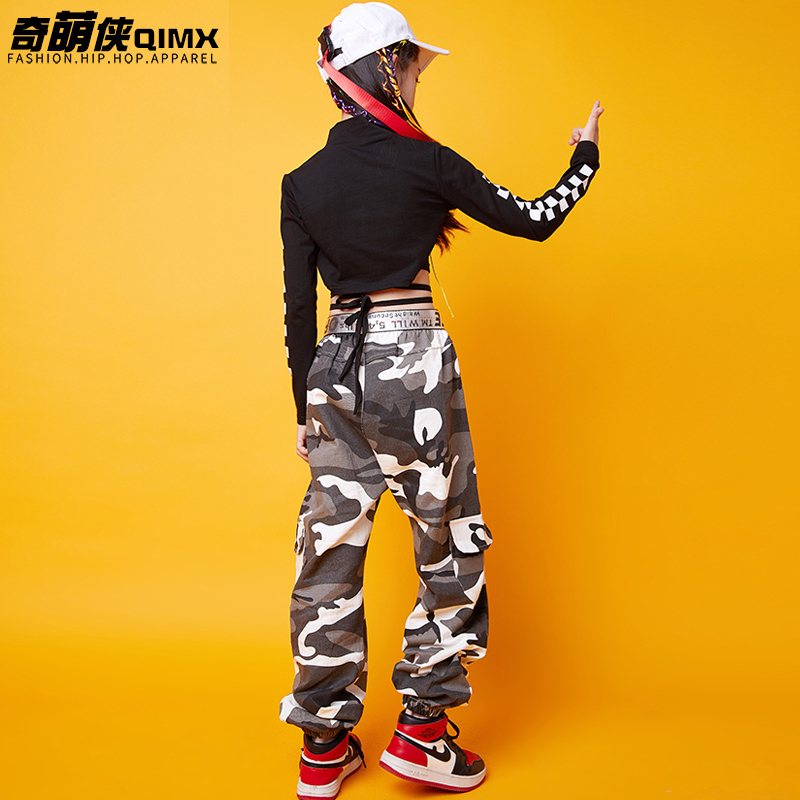 Trẻ em Jazz dance Hiện Suit Cô gái Hip-Hop Hip-Hop Thực hành ăn mặc Fall Long Long Jazz dance Suit mới.