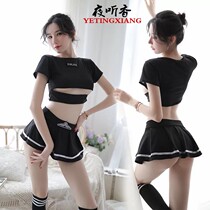 Sexy Big Code Student Dress Sailor Uniform Seduction Cosplay Costume Football Babe Nightclub Role-playing Woman