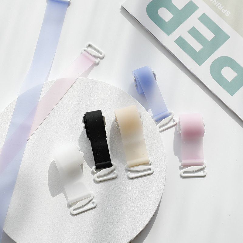 Ridifen Transparent Silicone Gel Invisible Underwear Shoulder Strap No Marks Anti Slip Off Sexy Exposed Large Buckle Spring Summer Underwear Shoulder Strap