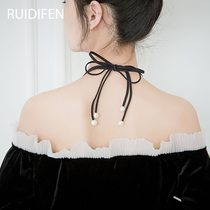 Redifen halter neck shoulder strap bow pearl beauty back Sexy bra belt Invisible non-slip underwear accessories bra belt